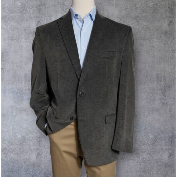 CHAPS Mens Blazer 48L Brown CORDUROY Sport Coat Two Button Casual Jacket Cotton
